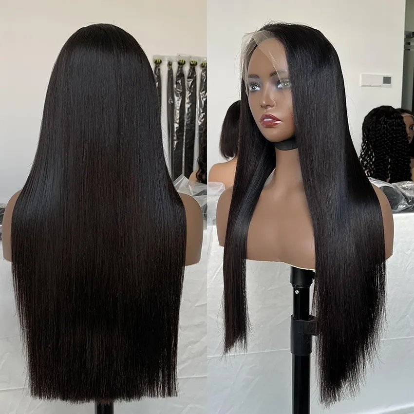 30 40 Inch 13x4 Brazilian Natural Bone Straight Human Hair Wig 100% Virgin HD Full Lace Front Human Hair Wigs For Black Women