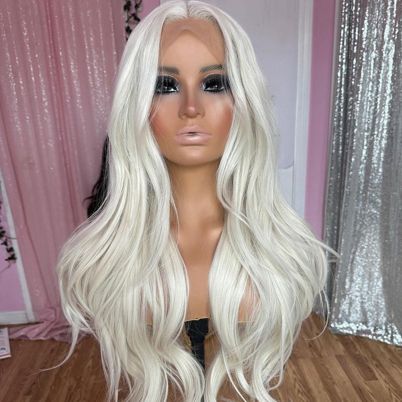 White Blonde Lace Front Human Hair Wigs Pre Plucked Raw Virgin Hair Glueless Body Wave Frontal Wigs