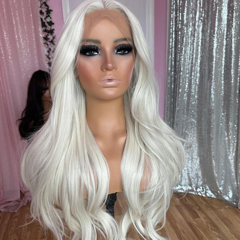White Blonde Lace Front Human Hair Wigs Pre Plucked Raw Virgin Hair Glueless Body Wave Frontal Wigs