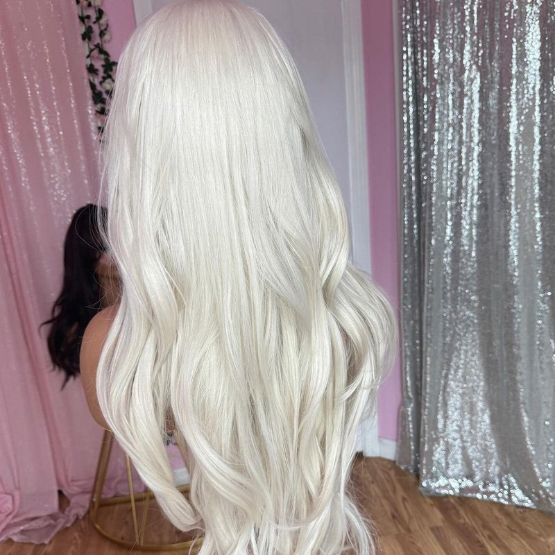 White Blonde Lace Front Human Hair Wigs Pre Plucked Raw Virgin Hair Glueless Body Wave Frontal Wigs