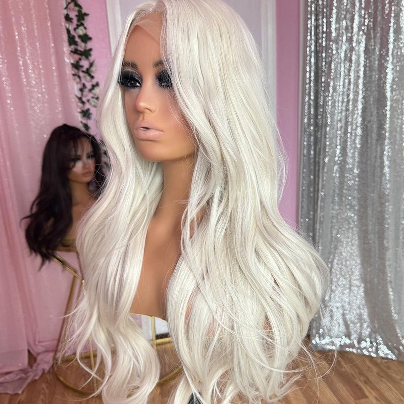 White Blonde Lace Front Human Hair Wigs Pre Plucked Raw Virgin Hair Glueless Body Wave Frontal Wigs
