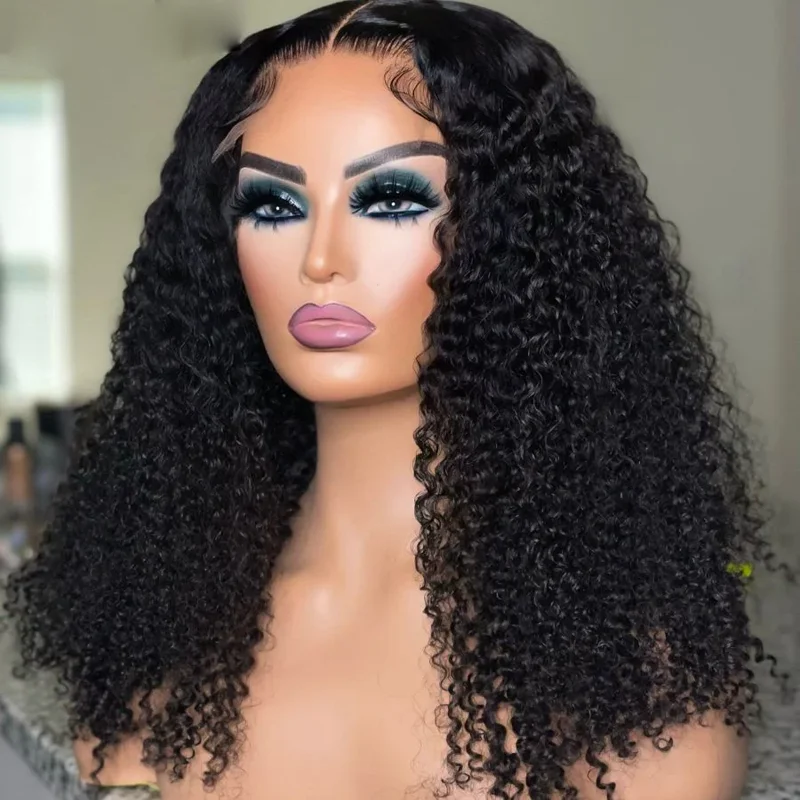 Wholesale 4x4 5x5 13*4 Glueless HD Lace closure Wigs For Black Women,Cheap Kinky Curly Lace Front Wig Human Hair Wigs