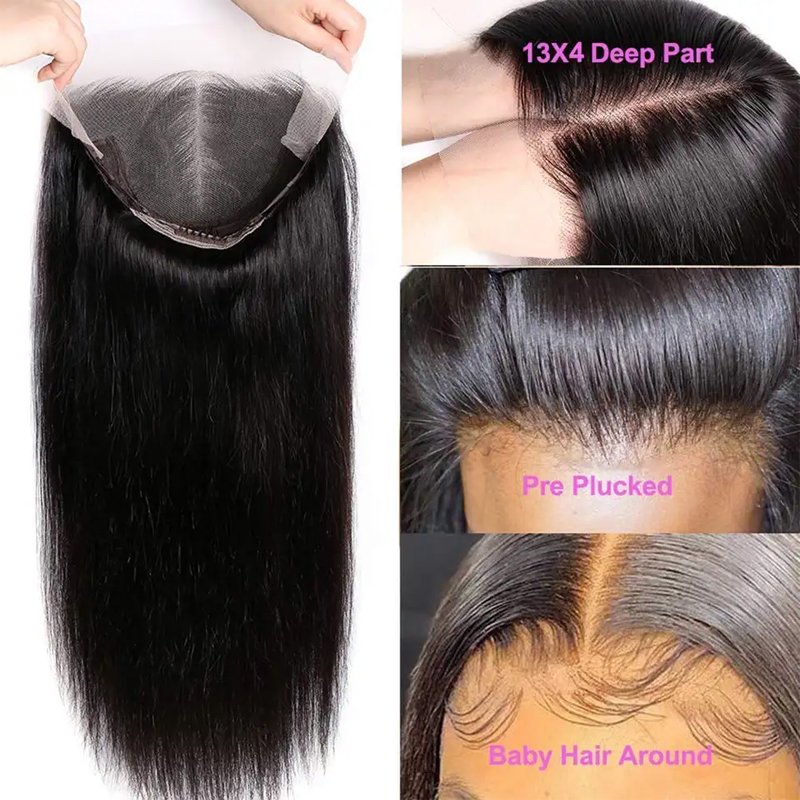 Cheap Wholesale Brazilian Straight 360 Full Lace Front Human Hair Wigs For Black Women Natural HD Transparent Lace Frontal Wigs