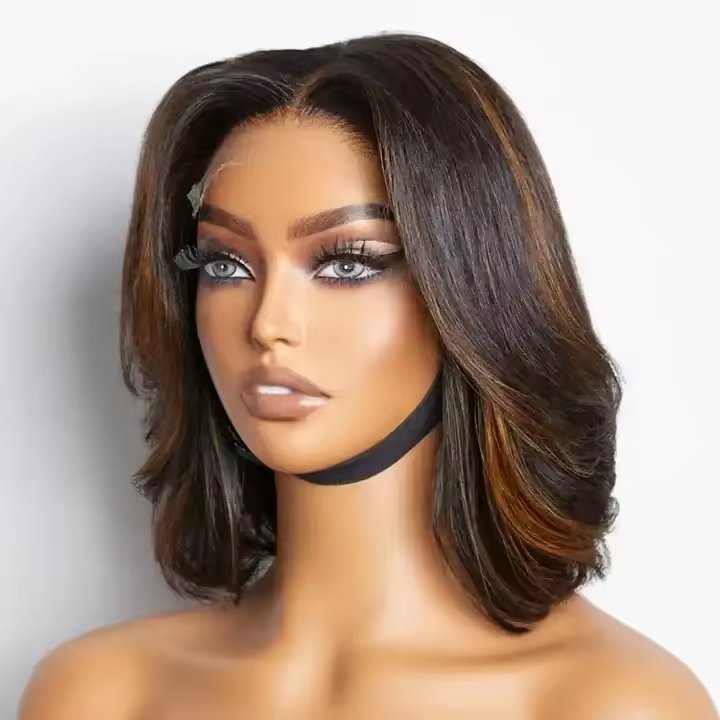 Short Bob Lace Front Brazilian Human Hair Wigs Natural Wavy Pixie Cut Frontal Wigs Layered Style Wig For Women