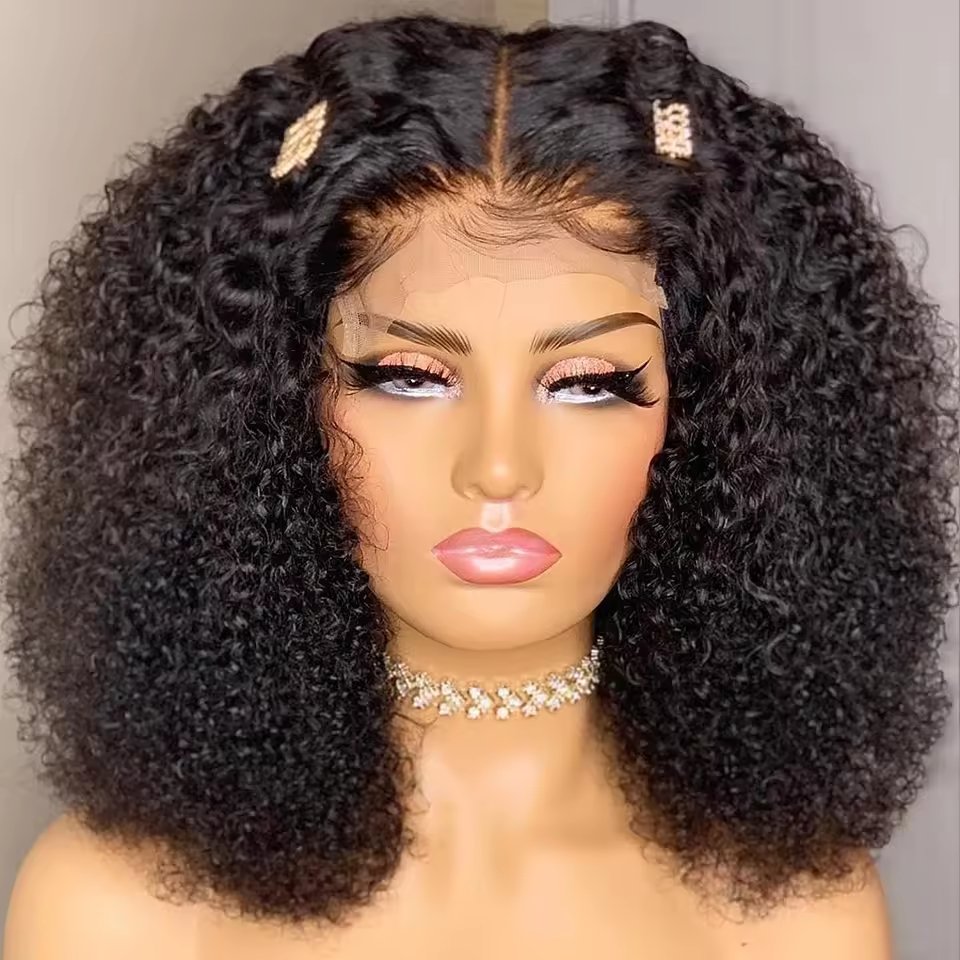 Afro Kinky Curly Raw Brazilian Virgin Human Hair Lace Frontal Closure Hd Transparent 360 Lace Front Natural Human Hair Wig