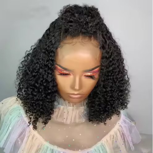 Afro Kinky Curly Raw Brazilian Virgin Human Hair Lace Frontal Closure Hd Transparent 360 Lace Front Natural Human Hair Wig
