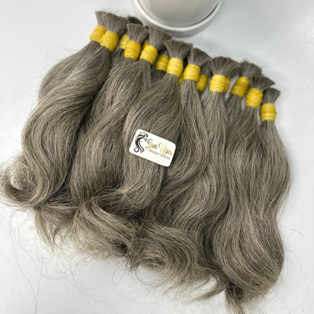 Wholesale Hot Fashionable Salt - Pepper Colour For Bleach Super Double Drawn Bulk Hair 100% Human Hair Extensions