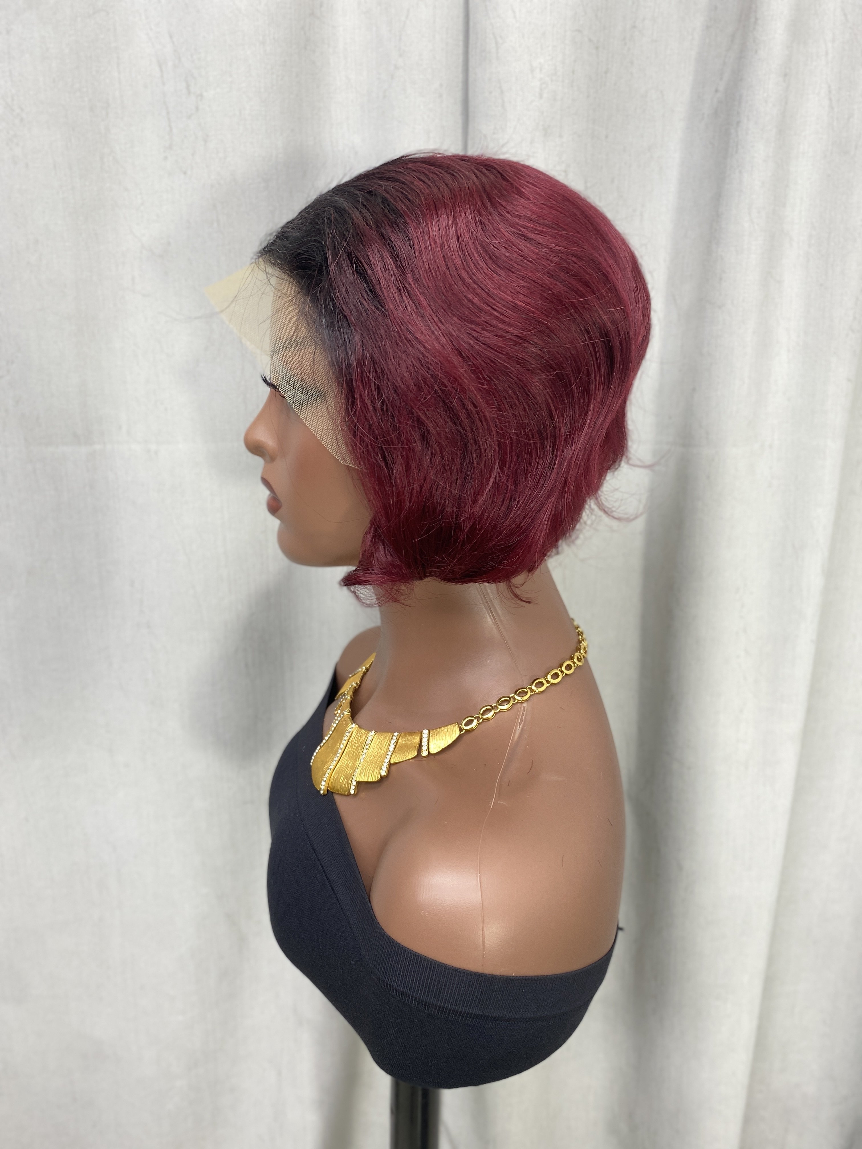 Highlight Color Short Pixie Wig Human Hair Lace Frontal Short Pixie Cut Wig Wholesale Curly Lace Pixie Cut Human Hair Wig