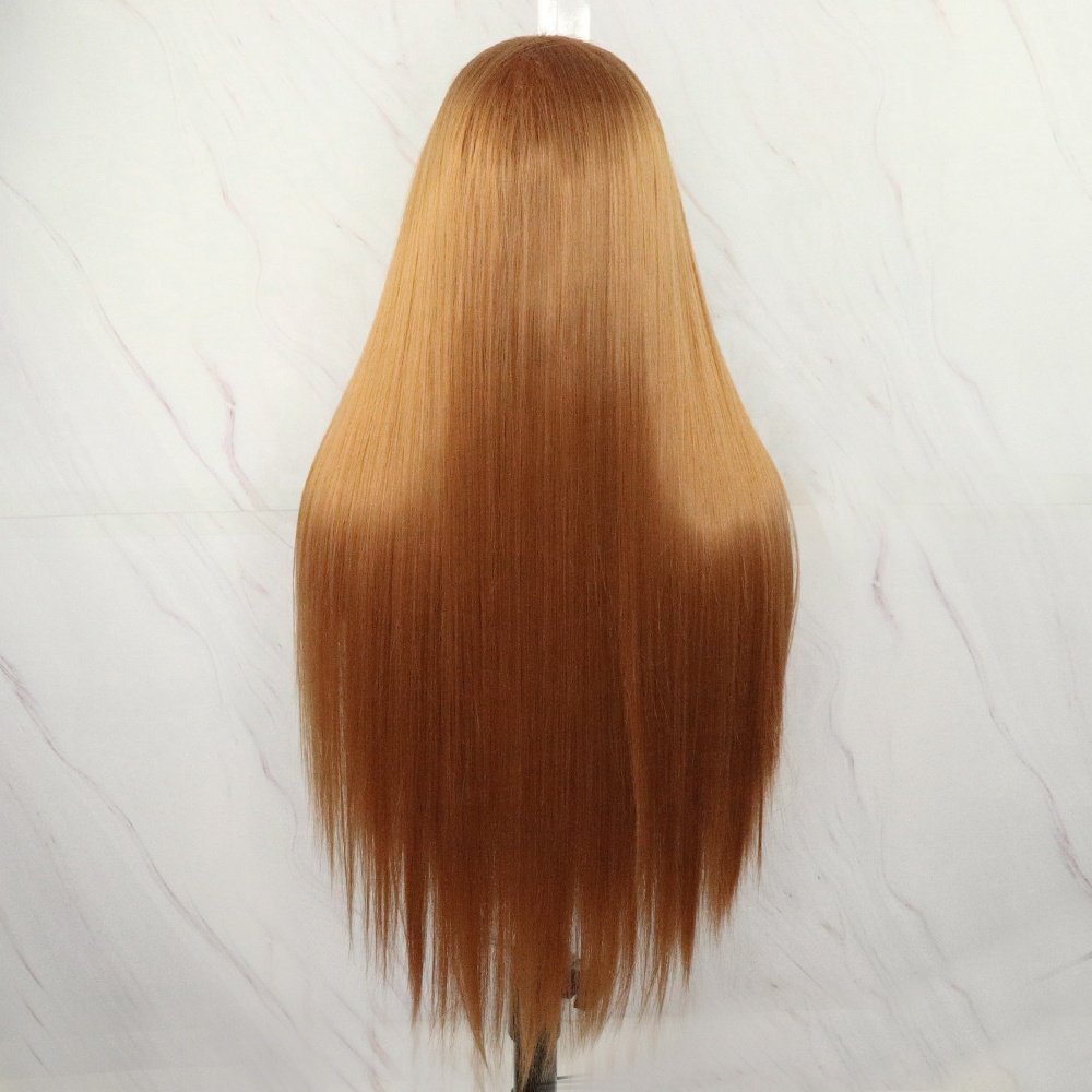 13x4 Lace Front Synthetic Hair Wigs Long Orange Color Straight Wave Wig For Black Women