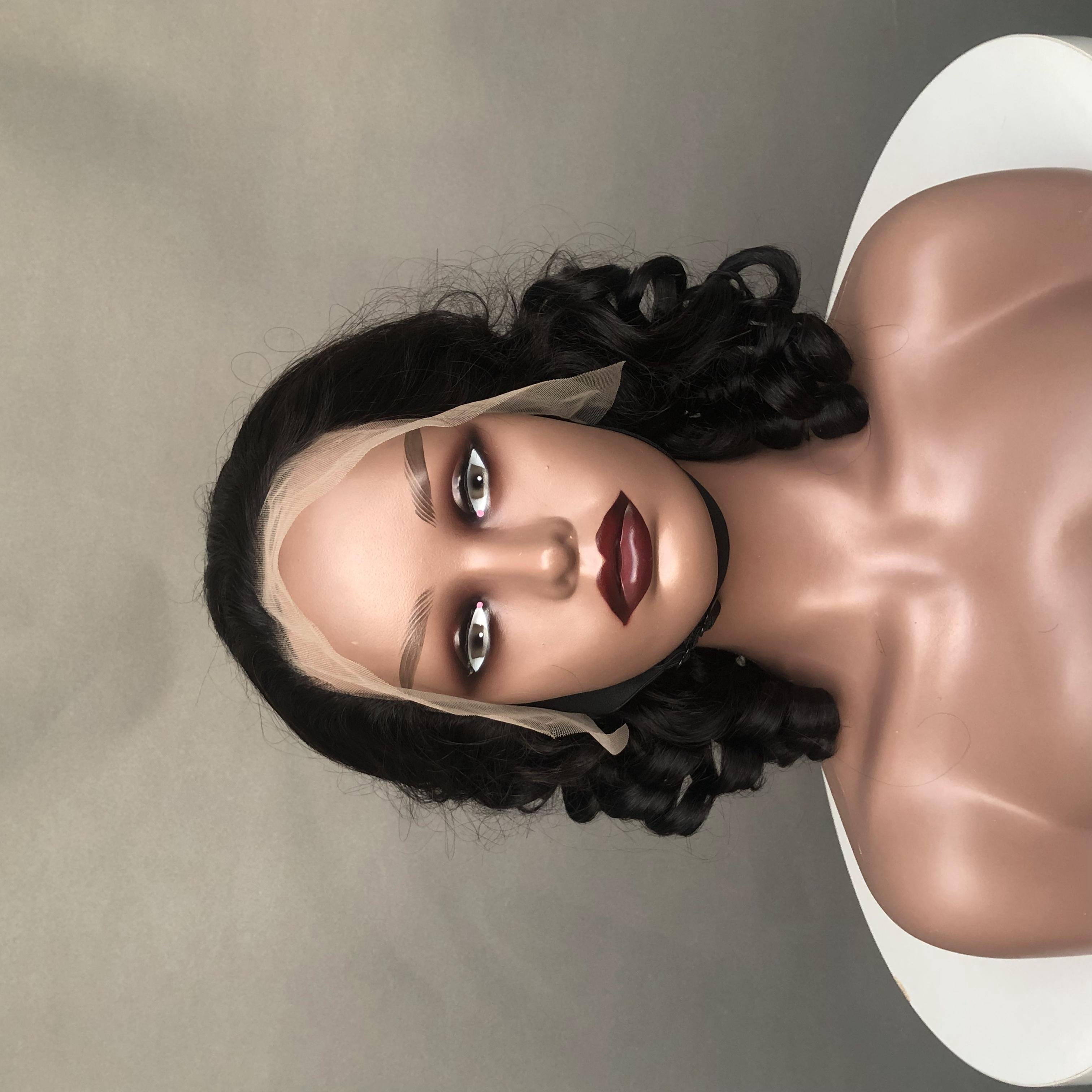 Best Selling Ready To Ship Products Lace Wigs Bouncy Curl Wigs Natural Color 100% Human Hair Wigs