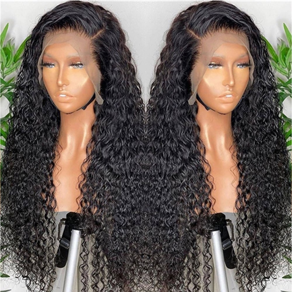 HD Transparent Deep Wave Frontal Wig 13x4/13x6 Curly Lace Front Human Hair Wigs For Women Wet And Wavy Water Closure Wig
