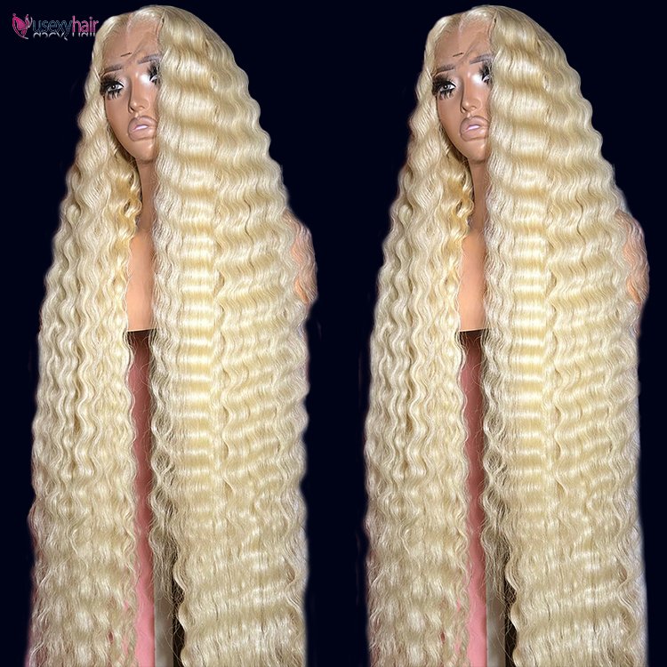 Wear And Go Glueless Deep Water Wave Burmese Curly 613 Blonde Wig Hd Lace Front Human Hair Wig Vendor vietnam indian Frontal wig