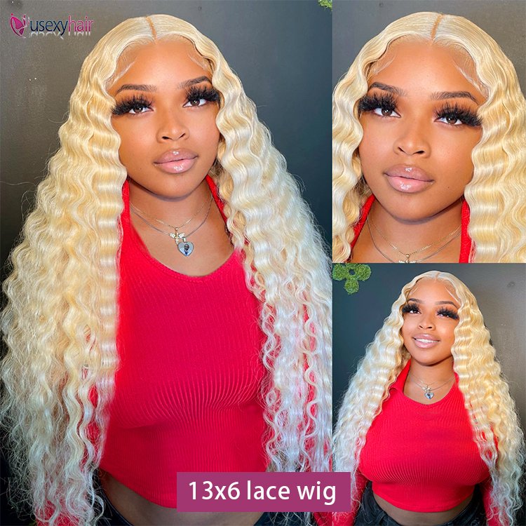 Wear And Go Glueless Deep Water Wave Burmese Curly 613 Blonde Wig Hd Lace Front Human Hair Wig Vendor vietnam indian Frontal wig