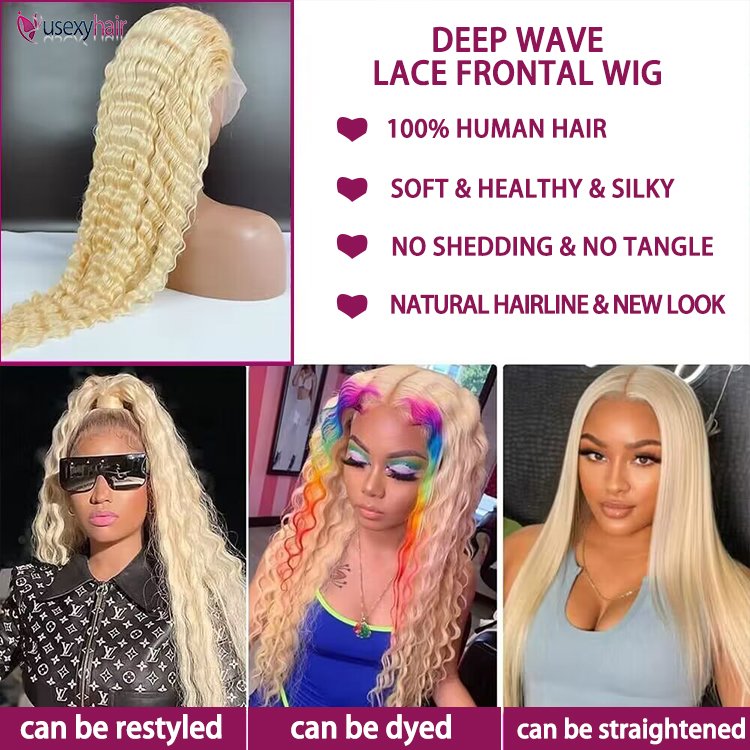 Wear And Go Glueless Deep Water Wave Burmese Curly 613 Blonde Wig Hd Lace Front Human Hair Wig Vendor vietnam indian Frontal wig