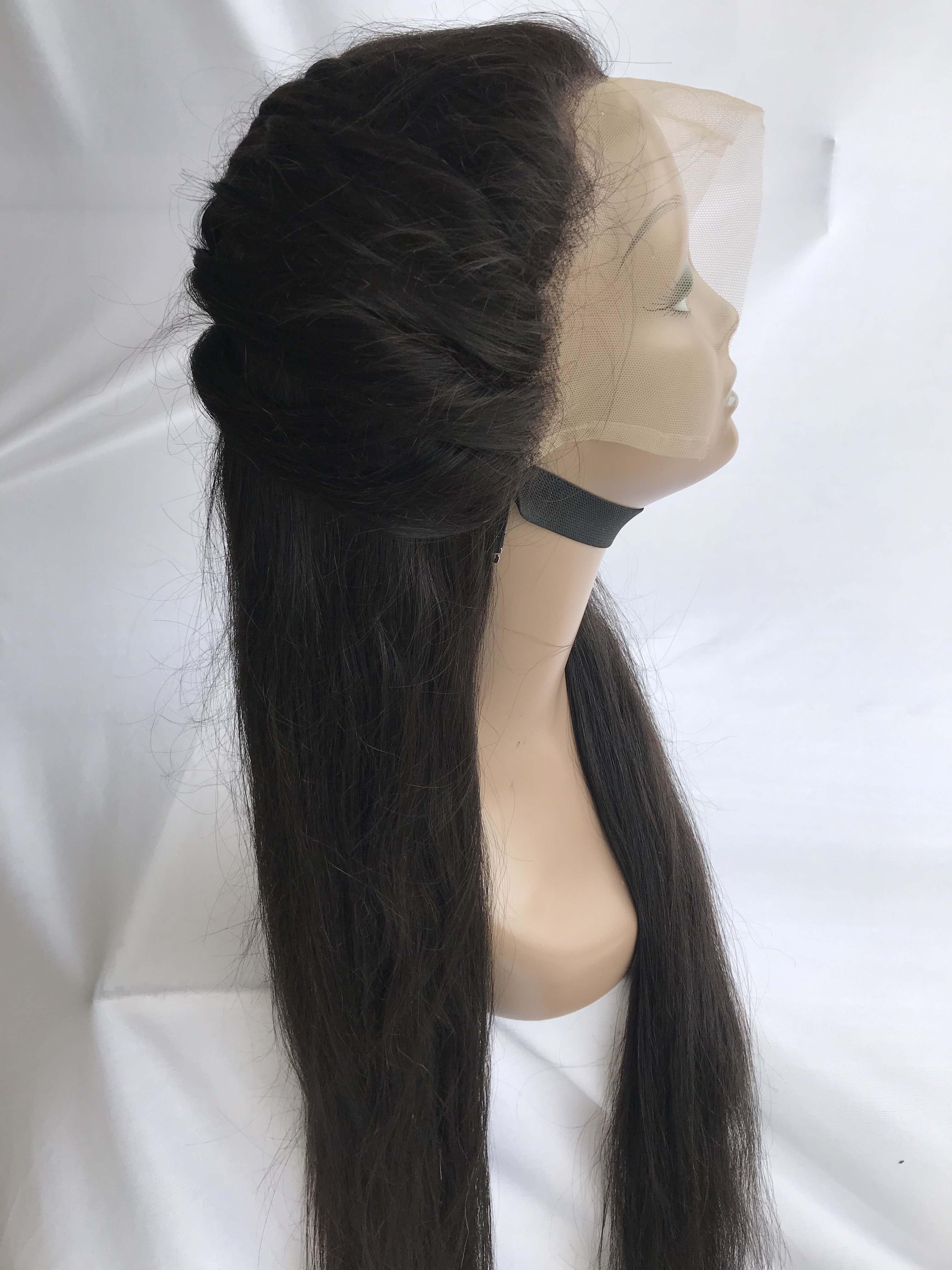 Top Grade 10A 100% Unprocessed Raw Indian Temple Virgin Hair 30" straight HD Frontal Lace Human Hair Wig Indian Supplier Vendor