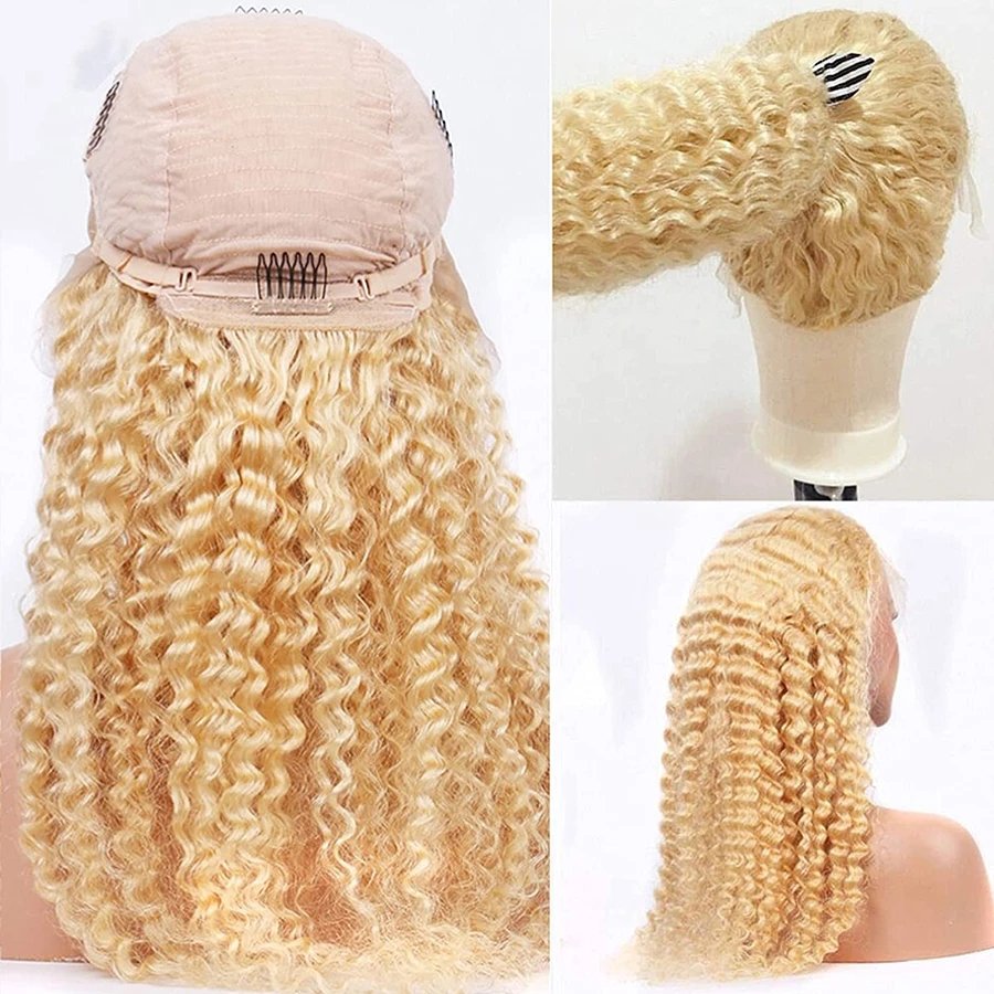 613 13x6 Hd Lace Frontal Wig Raw Human Hair Blonde 613 Deep Curly Human Hair Wigs,100% Cheap Human Hair Vendor