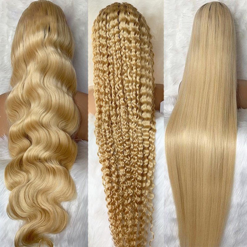 613 13x6 Hd Lace Frontal Wig Raw Human Hair Blonde 613 Deep Curly Human Hair Wigs,100% Cheap Human Hair Vendor