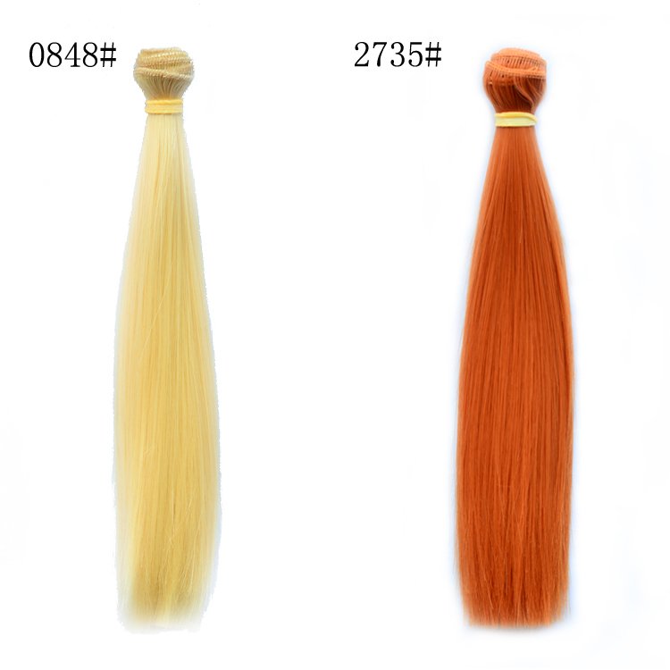 Factory Manufacturer Doll DIY Straight Synthetic Hair Weft Long High Temperature Fiber DIY BJD SD Hair Dolls Wigs