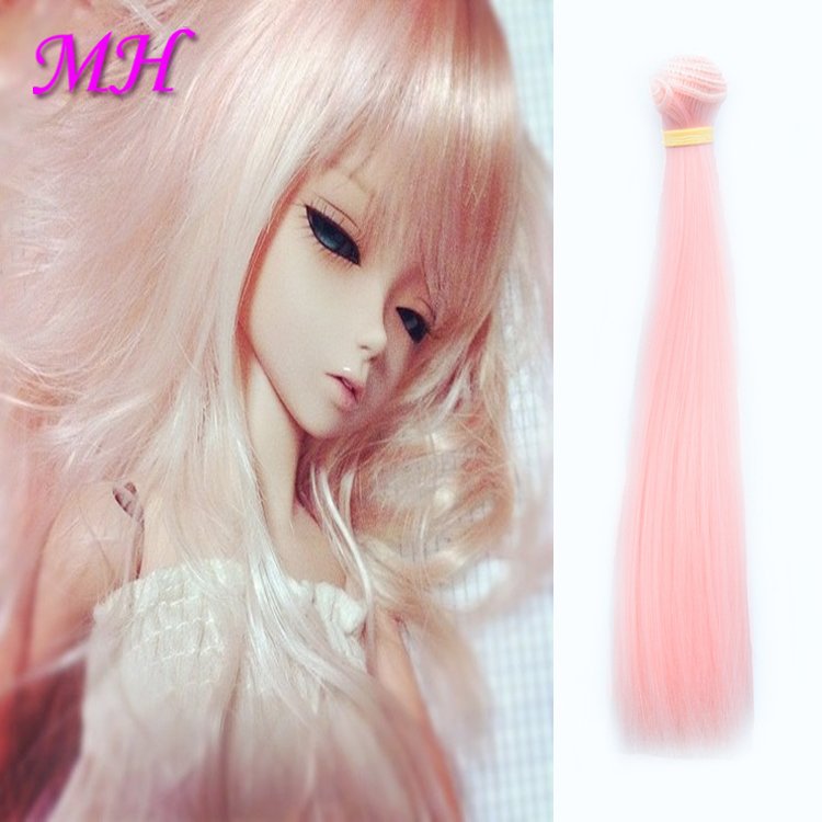 Factory Manufacturer Doll DIY Straight Synthetic Hair Weft Long High Temperature Fiber DIY BJD SD Hair Dolls Wigs