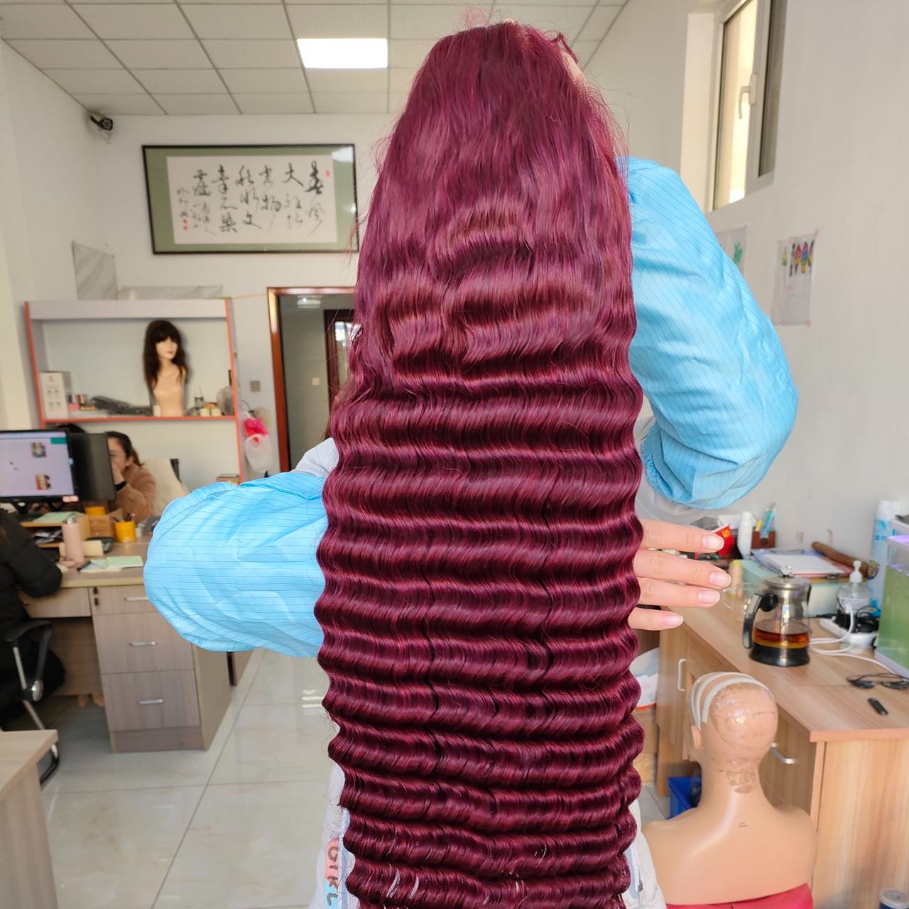 Amara human hair lace wigs 99j color deep wave 13x4 lace front human hair wigs 40 inch lace frontal wig 200% density