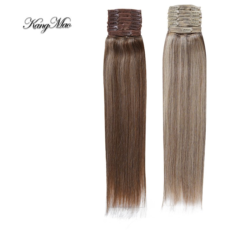 100 Brazilian Human Hair Seamless Invisible Clip In Hair Extensions for White Woman, Afro Remy Hair Extension Pu Clip Ins