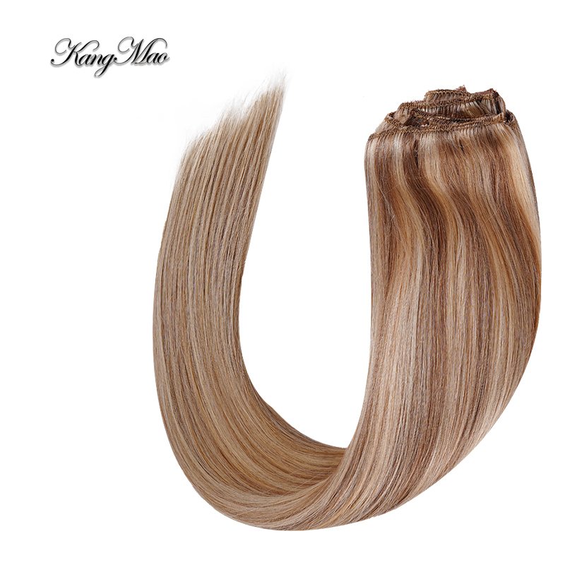 100 Brazilian Human Hair Seamless Invisible Clip In Hair Extensions for White Woman, Afro Remy Hair Extension Pu Clip Ins