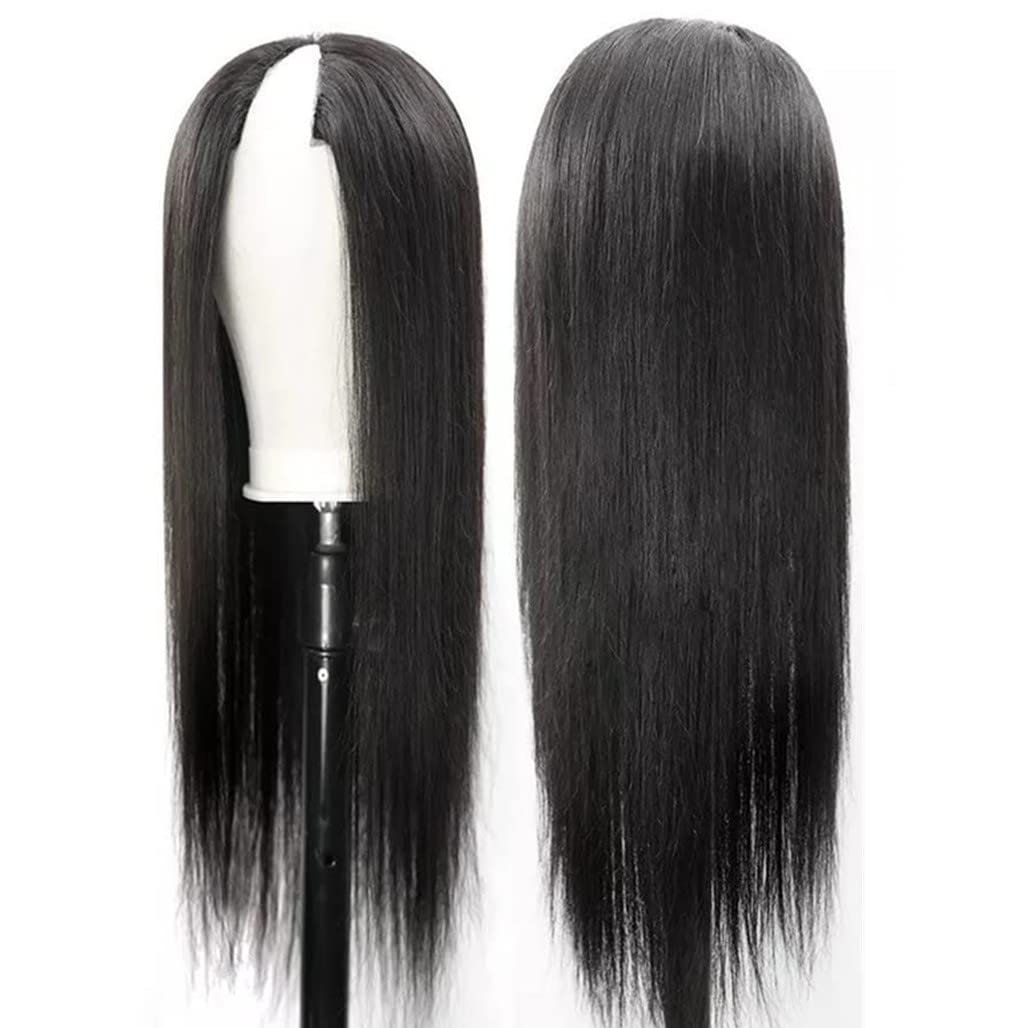 Wholesale Price 180% Density Brazilian Natural V Part Human Hair Wig Raw Burmese Hair Glueless V Part Wig For Black Woman