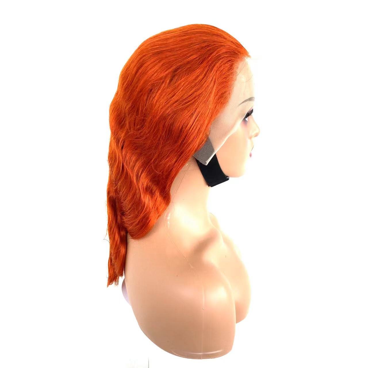 Factory wholesale 350 Orange Ginger Colored 250% Density 13x6 Lace Human Hair Wigs For Women
