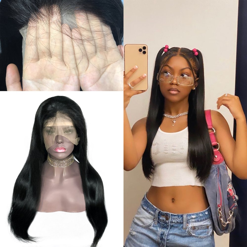 Hot Selling Glueless Lace Frontal Wig Vendors Wholesale Straight Brazilian HD Lace Front Wig Human Hair Wigs For Black Women