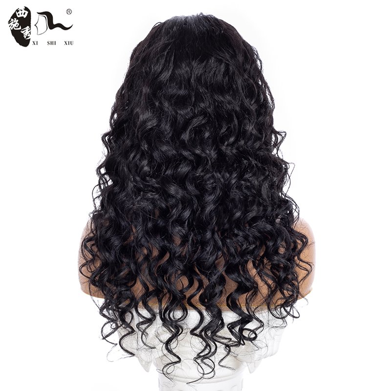 XISHIXIU HAIR Made in China 20inch loose curl human hair blend For Factory Supplier 4*4 human hair blend wigs lace front wig