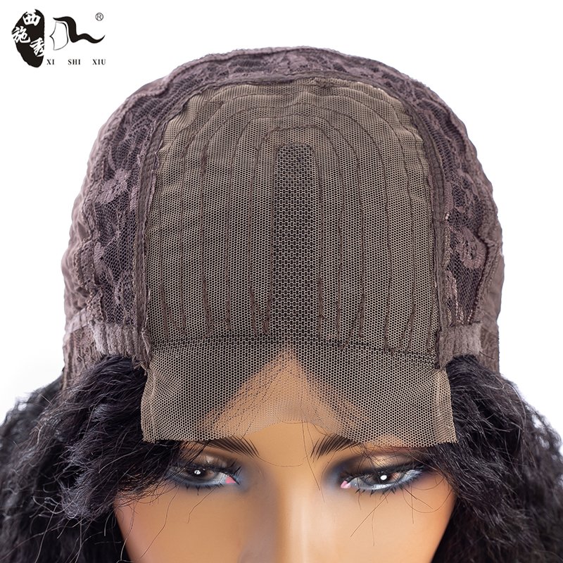XISHIXIU HAIR Made in China 20inch loose curl human hair blend For Factory Supplier 4*4 human hair blend wigs lace front wig