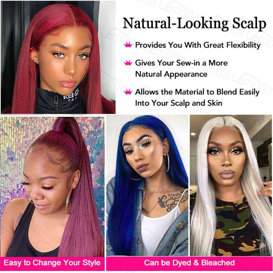 Cheap #99j Colored Wigs Human Hair Lace Front Bone Straight Human Hair Wig Wholesale Burgundy Red #99J Lace Front Wigs For Women