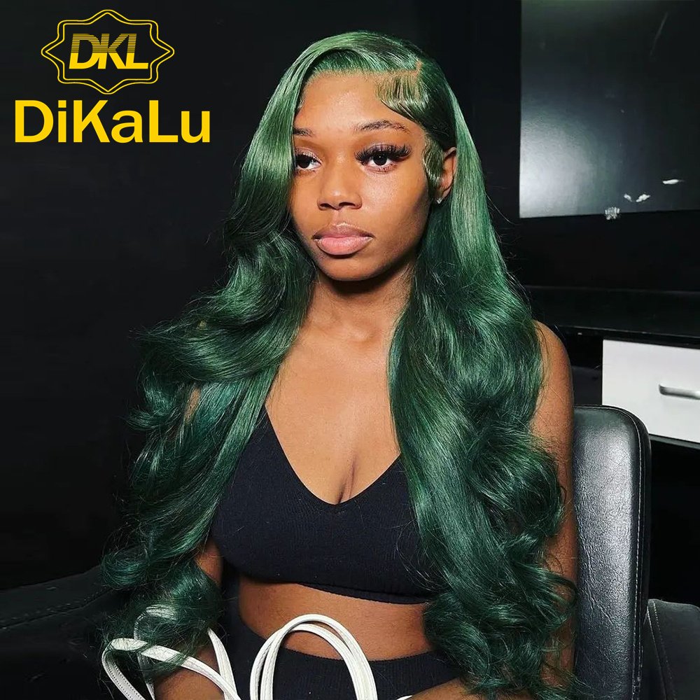 250 Density Dark Green Wig Human Hair Brazilian Remy Body Wave Wig 13x4 13x6 Lace Part Human Hair Wigs For Black Women 8 40 Inch