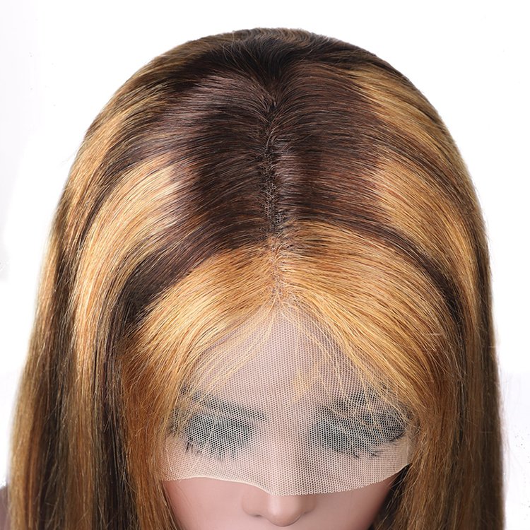 Human hair wigs real bone straight lace front piano color full lace long wig