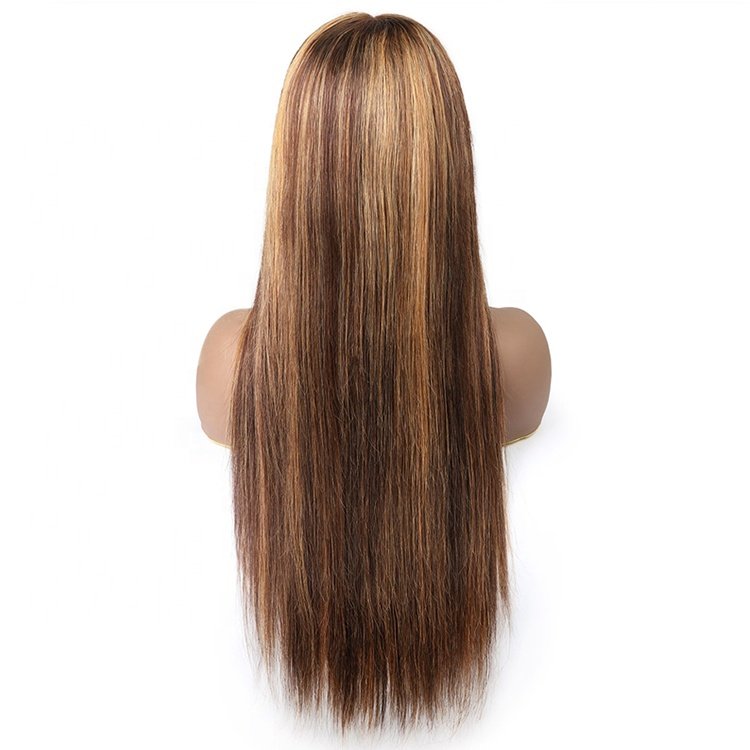 Human hair wigs real bone straight lace front piano color full lace long wig