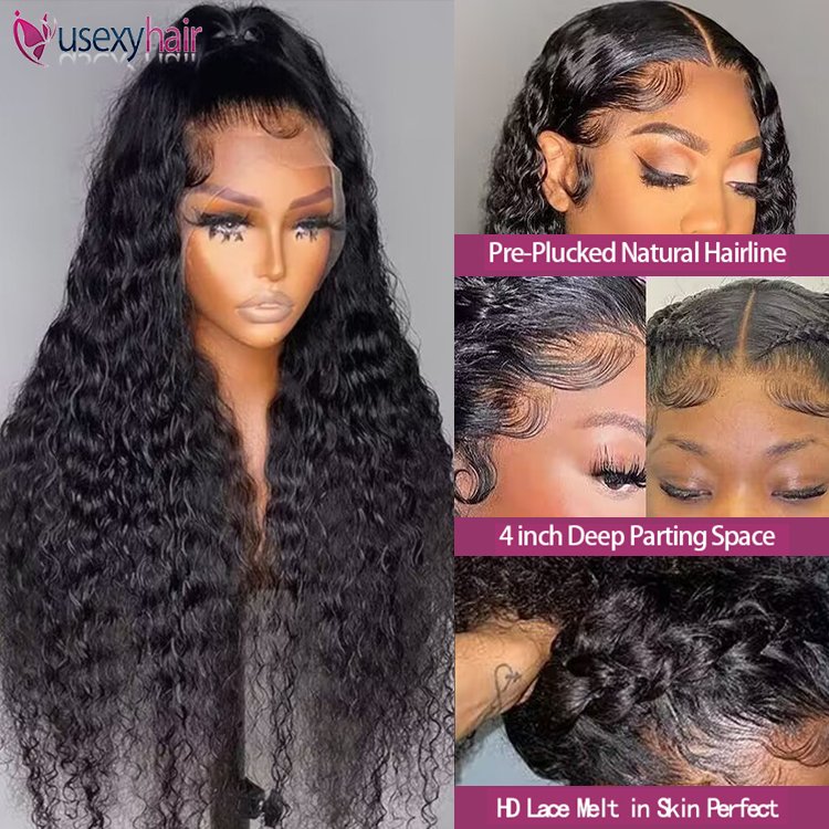 Unprocessed Brazilian Human Hair Full Lace Wig Vendors Water Wave Virgin Cuticle Aligned Full Swiss Lace 100% Human Hair Wig