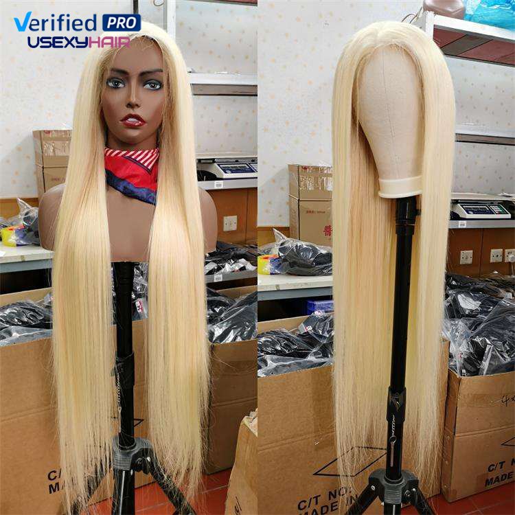 40 inch brazilian full lace blond 613 human hair wig 13x6 hd lace frontal wig 100% raw human hair lace wig with baby hair vendor