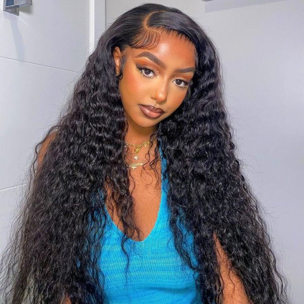 Undetectable Invisible HD Lace Curly 13x4 HD Frontal Lace Wig Raw Human Hair Wigs 150% Density For Black Women