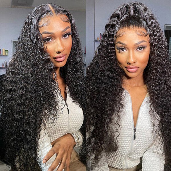 Undetectable Invisible HD Lace Curly 13x4 HD Frontal Lace Wig Raw Human Hair Wigs 150% Density For Black Women