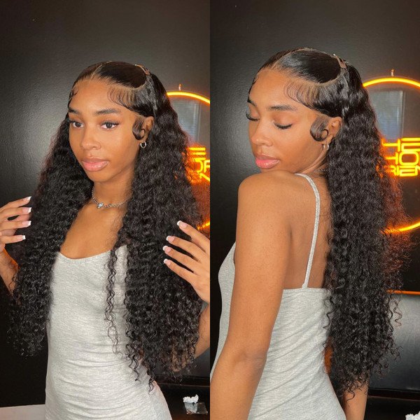Undetectable Invisible HD Lace Curly 13x4 HD Frontal Lace Wig Raw Human Hair Wigs 150% Density For Black Women