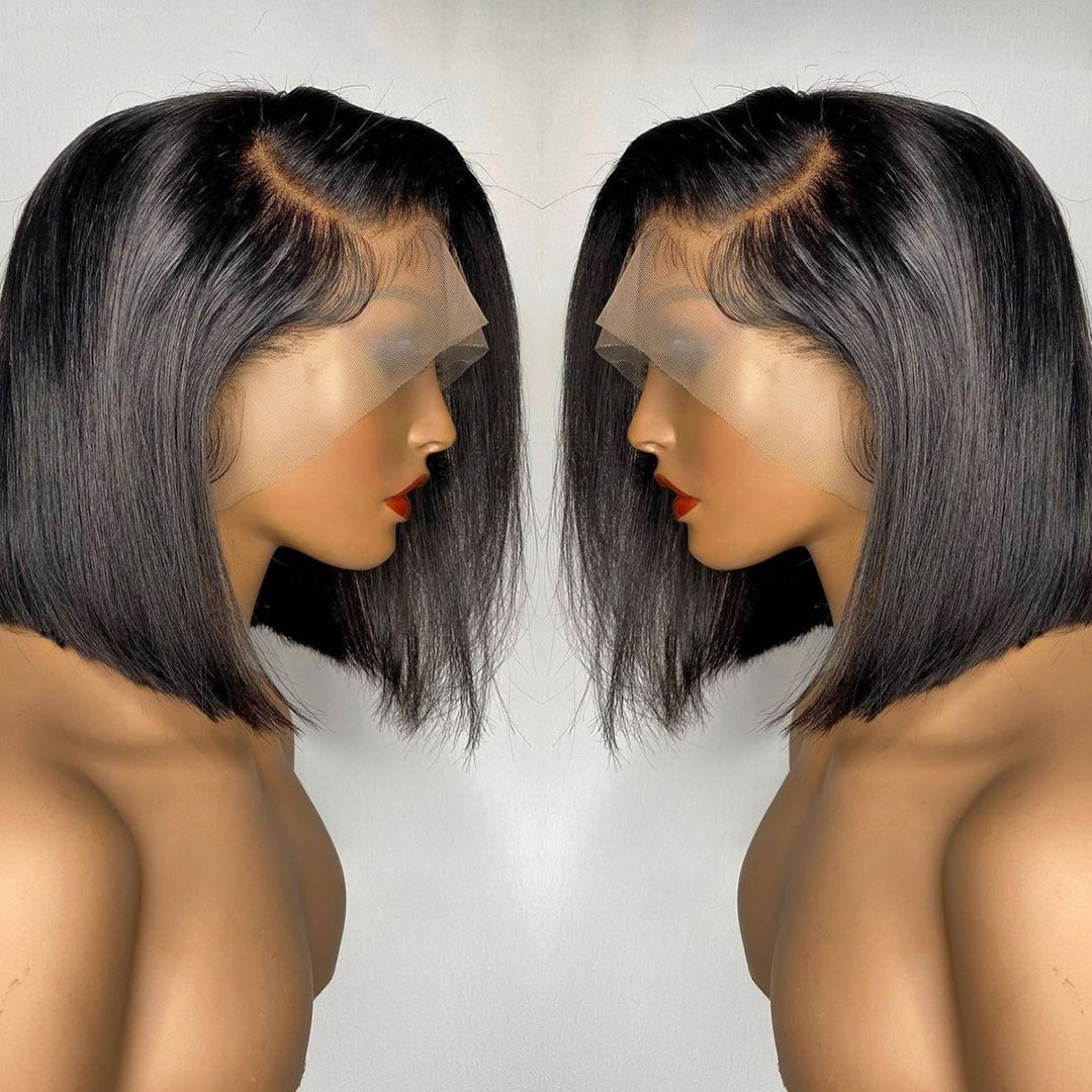 Yeswigs Peruvian Straight Short Bob Wigs Human Hair Lace Front HD Lace Frontal Wigs Full Lace Human Hair Wigs For Black Women