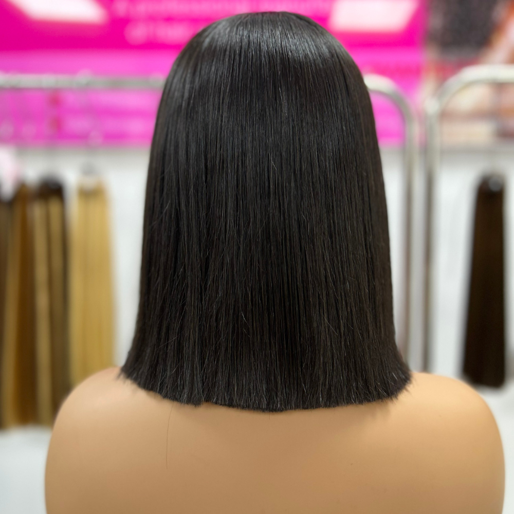 Vendor Full Wig Raw Virgin Vietnamese Human Hair Short Bone Straight Human Hair Wig 8-10 Inch Hd Lace Frontal Wigs