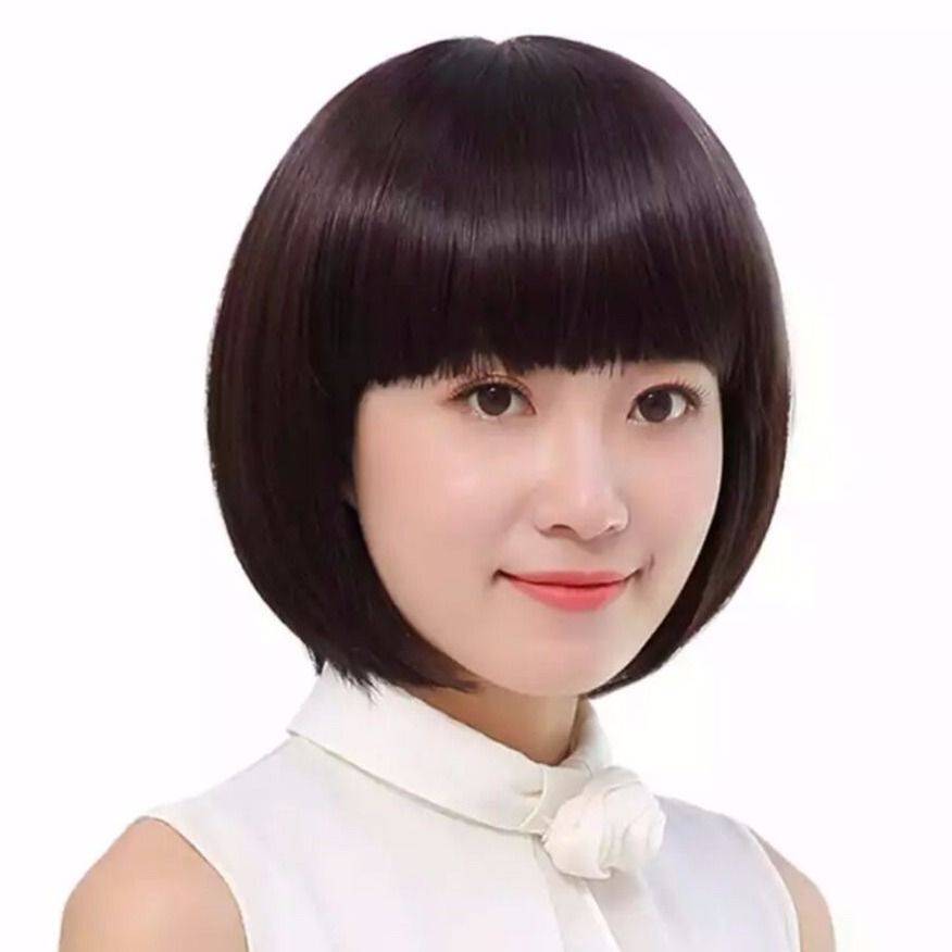 Wig female full -headed full -headed full -headed fashion female full fake women's net red ball short hair natural headkin -style pear head