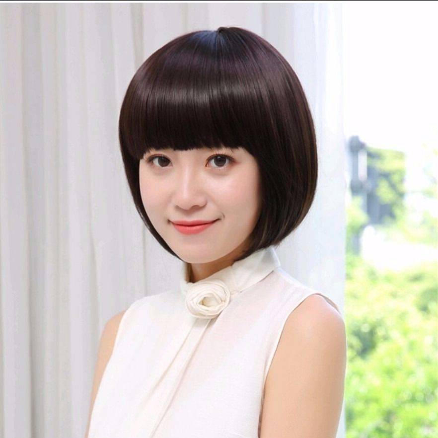 Wig female full -headed full -headed full -headed fashion female full fake women's net red ball short hair natural headkin -style pear head