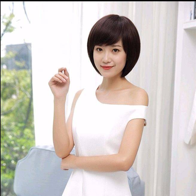 Wig female full -headed full -headed full -headed fashion female full fake women's net red ball short hair natural headkin -style pear head