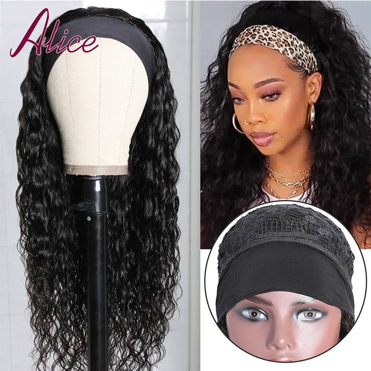 Alice Water Wave Human Hair Wig Headband Wig for Black Women