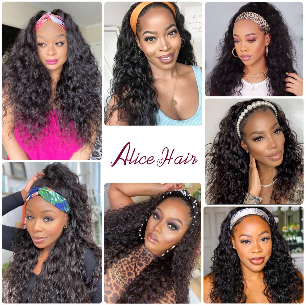 Alice Water Wave Human Hair Wig Headband Wig for Black Women