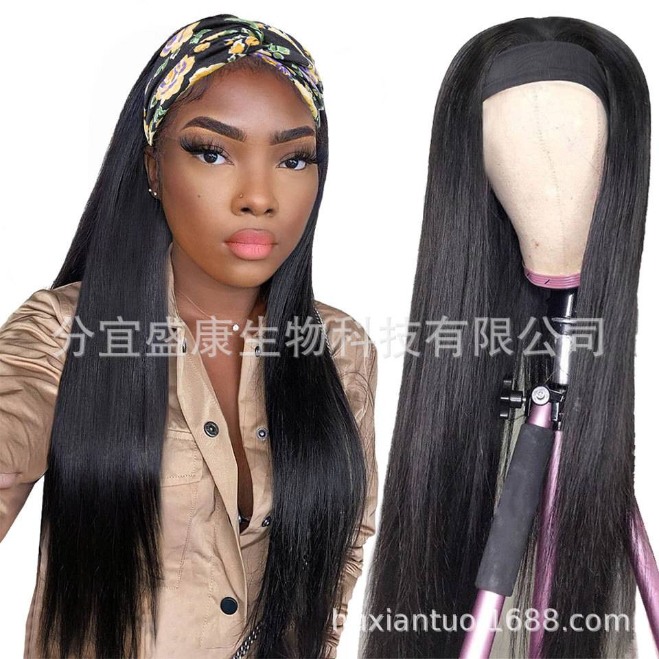 European and American wigs women's fashion long straight hair wigs new models with hair pseudo sleeve