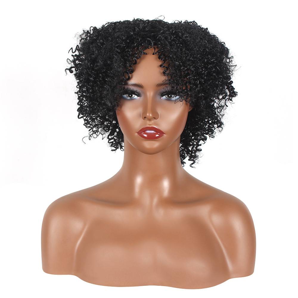 African small curly black curly hair European and American wigs rose net spot
