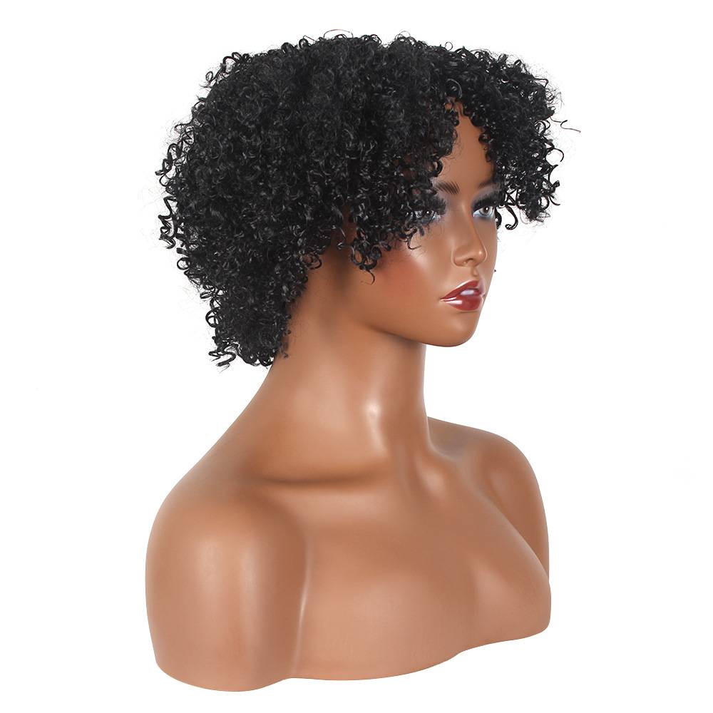 African small curly black curly hair European and American wigs rose net spot